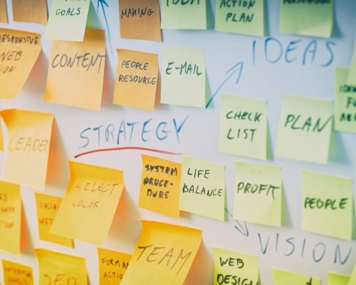 m+m strategy group sticky note photo for strategic planning