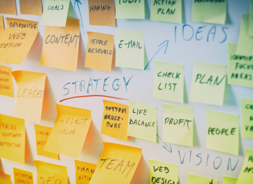 m+m strategy group sticky note photo for strategic planning